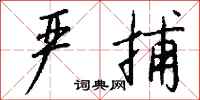 钱沛云严捕行书怎么写