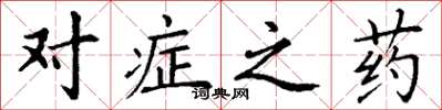 丁谦对症之药楷书怎么写