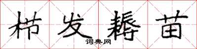 袁强栉发耨苗楷书怎么写
