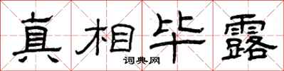 曾庆福真相毕露隶书怎么写