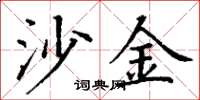 丁谦沙金楷书怎么写