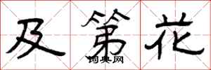 曾庆福及第花隶书怎么写