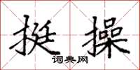袁强挺操楷书怎么写