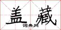 袁强盖藏楷书怎么写