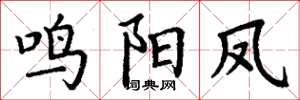 丁谦鸣阳凤楷书怎么写