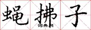 丁谦蝇拂子楷书怎么写