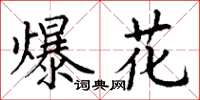 丁谦爆花楷书怎么写
