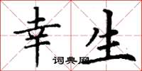 丁谦幸生楷书怎么写