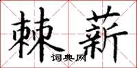 丁谦棘薪楷书怎么写