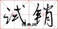 曾庆福试销行书怎么写