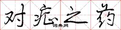 曾庆福对症之药行书怎么写