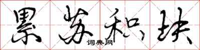 曾庆福累苏积块行书怎么写