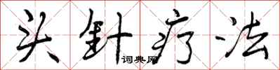 曾庆福头针疗法行书怎么写