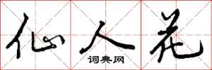 曾庆福仙人花行书怎么写