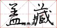 曾庆福盖藏行书怎么写