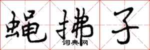 曾庆福蝇拂子行书怎么写
