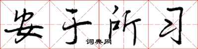 曾庆福安于所习行书怎么写
