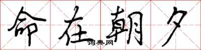 曾庆福命在朝夕行书怎么写