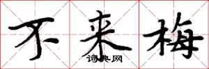 周炳元不来梅楷书怎么写