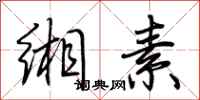 荆霄鹏缃素行书怎么写