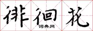 周炳元徘徊花楷书怎么写