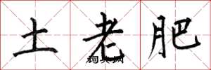 何伯昌土老肥楷书怎么写
