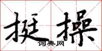 周炳元挺操楷书怎么写