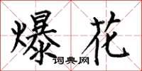 何伯昌爆花楷书怎么写