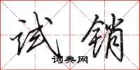 田英章试销行书怎么写