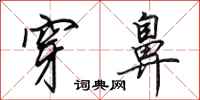 田英章穿鼻行书怎么写