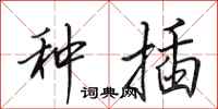 田英章种插行书怎么写