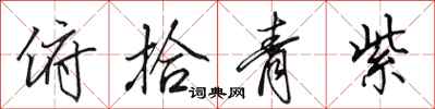 田英章俯拾青紫行书怎么写