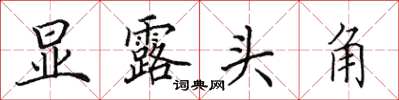田英章显露头角楷书怎么写
