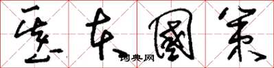 刘少英基本国策草书怎么写