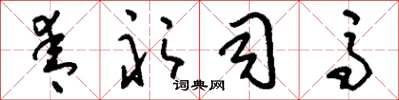 刘少英青衫司马草书怎么写