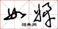 刘少英女婢草书怎么写