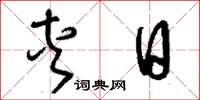 刘少英夹日草书怎么写