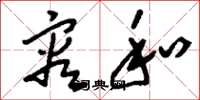 刘少英容和草书怎么写
