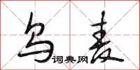 段相林乌麦行书怎么写