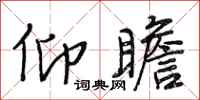 段相林仰瞻行书怎么写