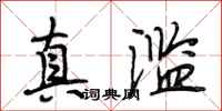 段相林真滥行书怎么写