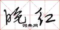 段相林晚红行书怎么写