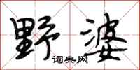 段相林野婆行书怎么写
