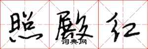 段相林照殿红行书怎么写