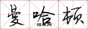 段相林曼哈顿行书怎么写