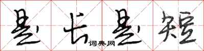 段相林是长是短行书怎么写