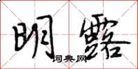 段相林明露行书怎么写