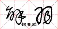 王冬龄解羽草书怎么写