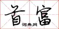 段相林首富行书怎么写
