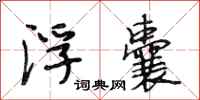 段相林浮囊行书怎么写